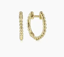 14K Yellow Gold Bujukan Huggie Earrings