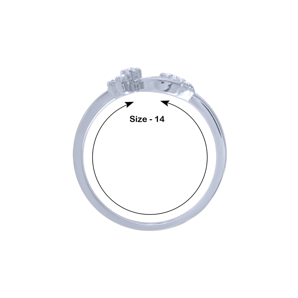 14KT (585) White Gold And Diamond Ring For Women