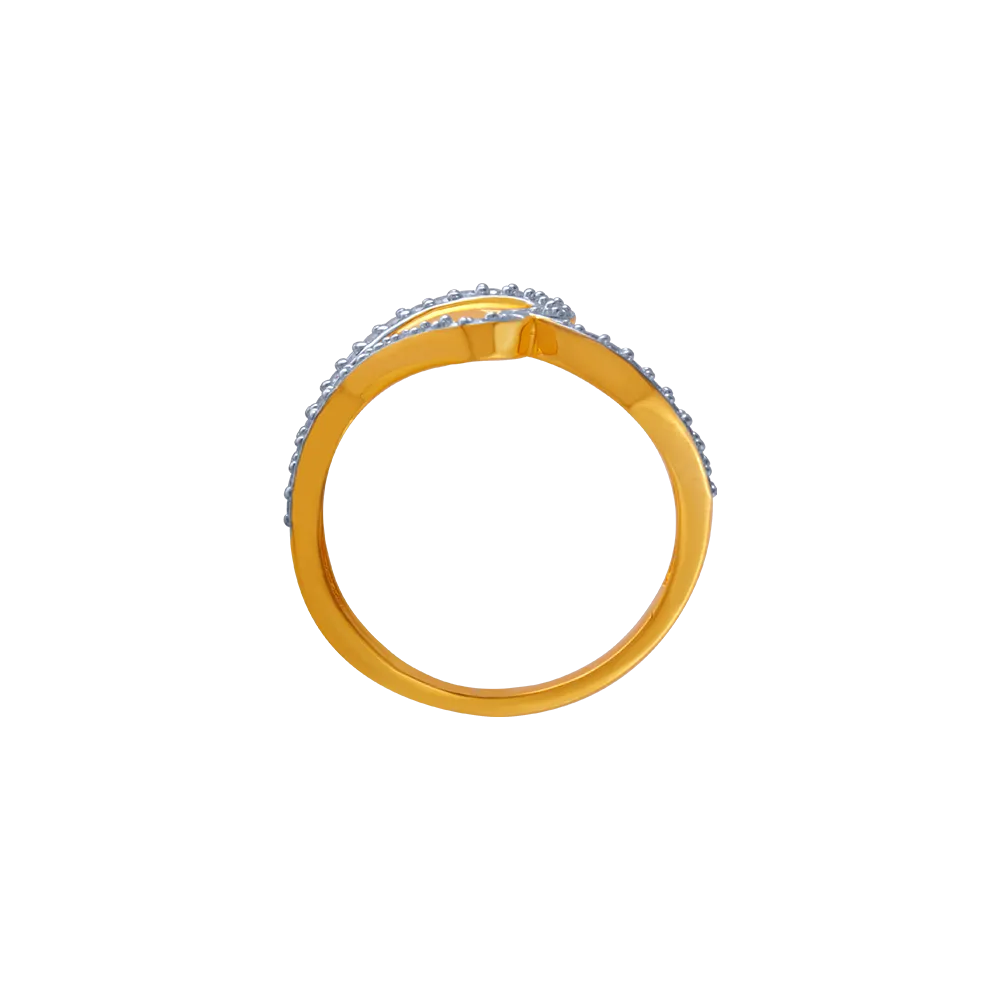 14KT (585) Yellow Gold And American Diamond Ring For Women