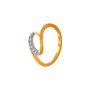 14KT (585) Yellow Gold And American Diamond Ring For Women