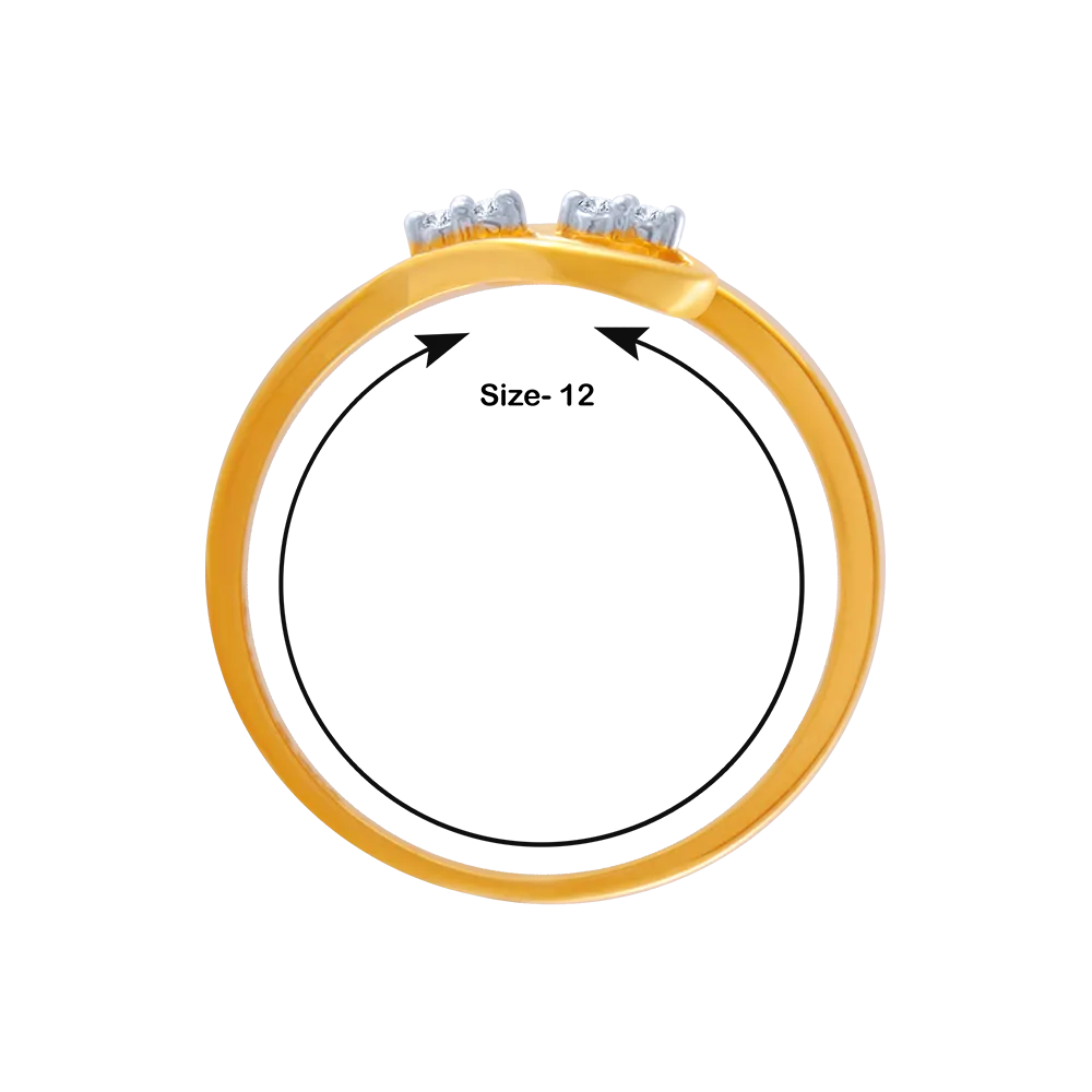 14KT (585) Yellow Gold And American Diamond Ring For Women