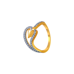 14KT (585) Yellow Gold And American Diamond Ring For Women