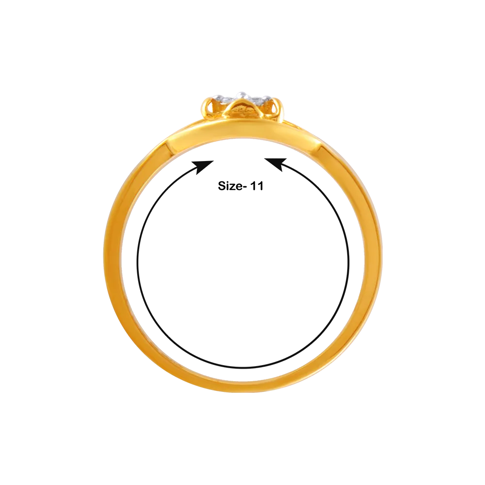 14KT (585) Yellow Gold And American Diamond Ring For Women