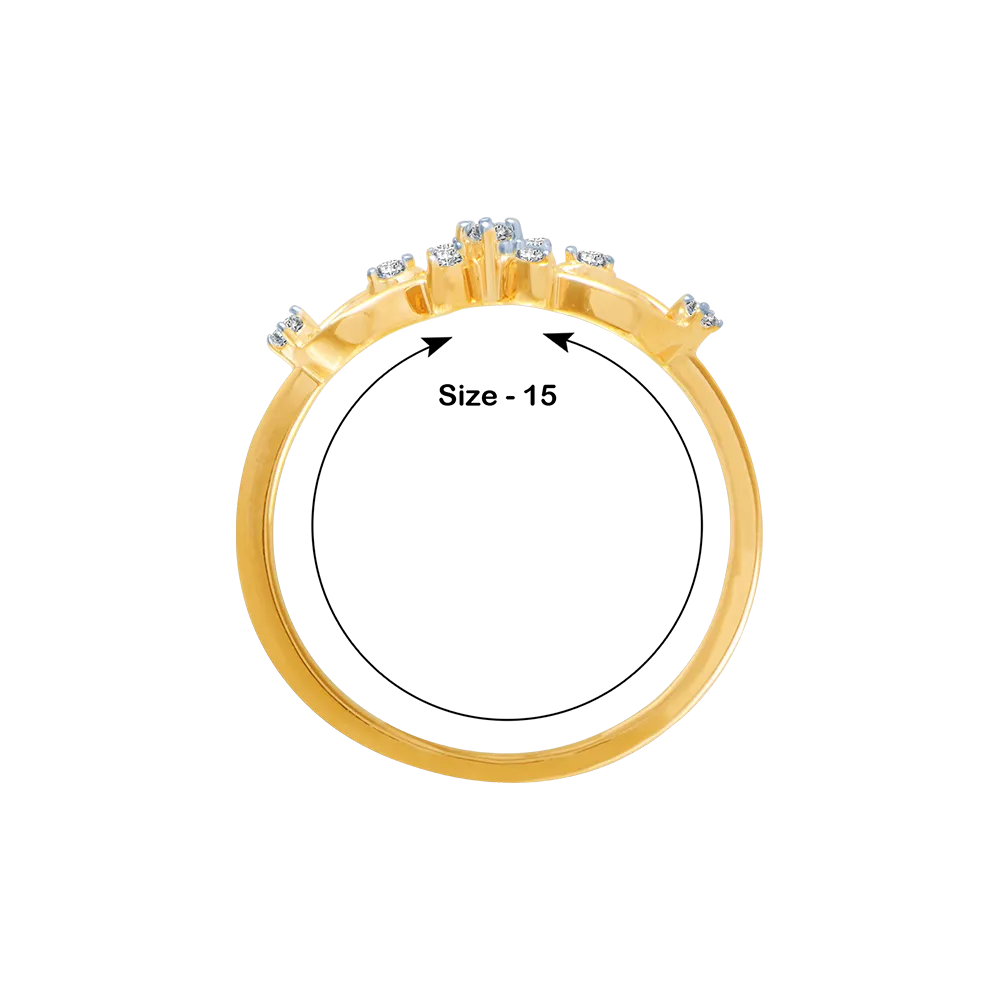 14KT (585) Yellow Gold And Diamond Ring For Women