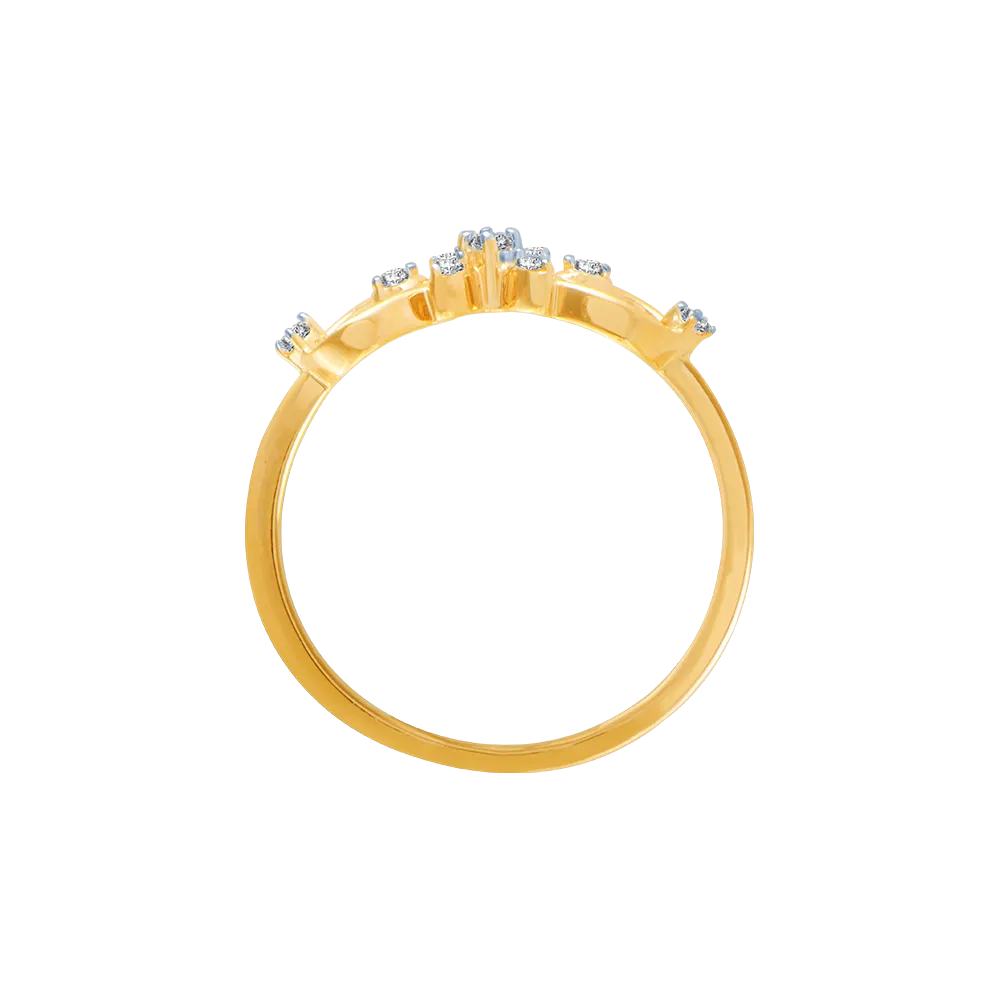 14KT (585) Yellow Gold And Diamond Ring For Women