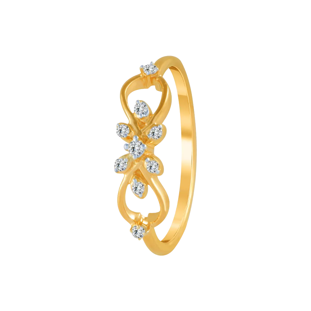 14KT (585) Yellow Gold And Diamond Ring For Women