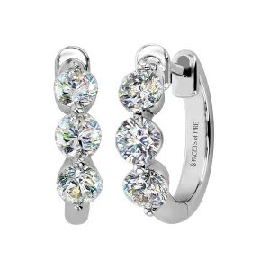 14KT WHITE GOLD ROUND DIAMOND FOF HUGGIE EARRINGS APPROX 1.04CTTW