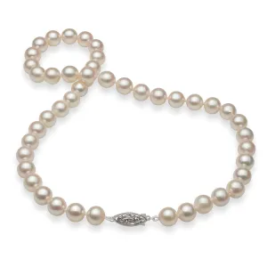 17-19" Akoya White Pearl Strand with White Gold Clasp - 8.5-9.5mm