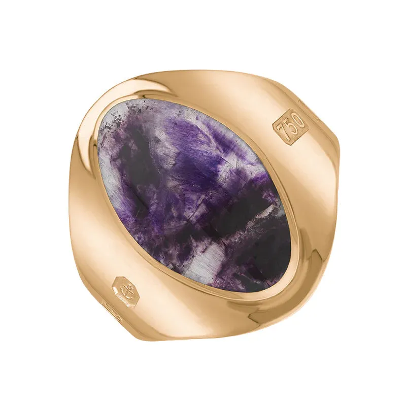18ct Rose Gold Blue John Hallmark Small Oval Ring