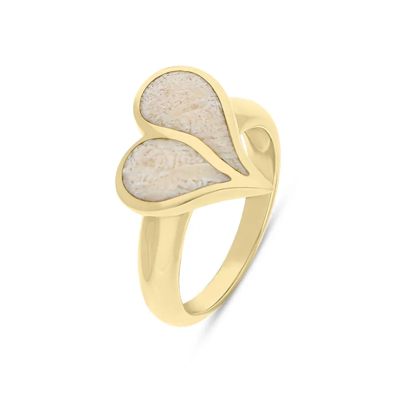 18ct Yellow Gold Coquina Split Heart Ring