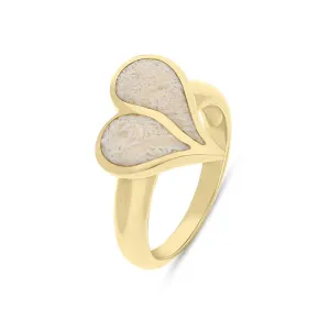 18ct Yellow Gold Coquina Split Heart Ring