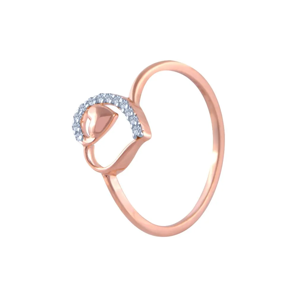 18k (750) Rose Gold And Diamond Ring For Women