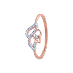 18k (750) Rose Gold And Diamond Ring For Women