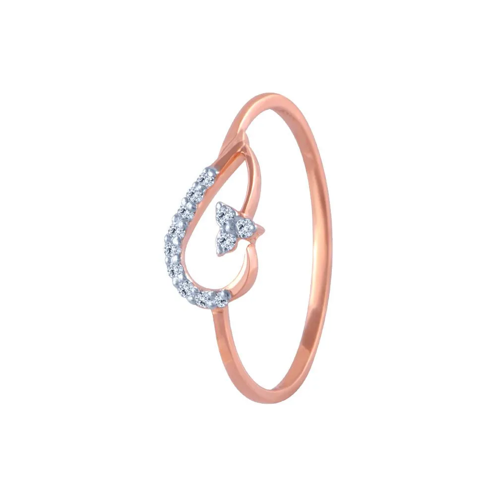18k (750) Rose Gold And Diamond Ring For Women