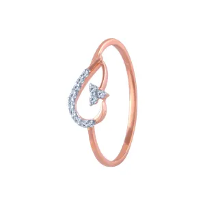 18k (750) Rose Gold And Diamond Ring For Women