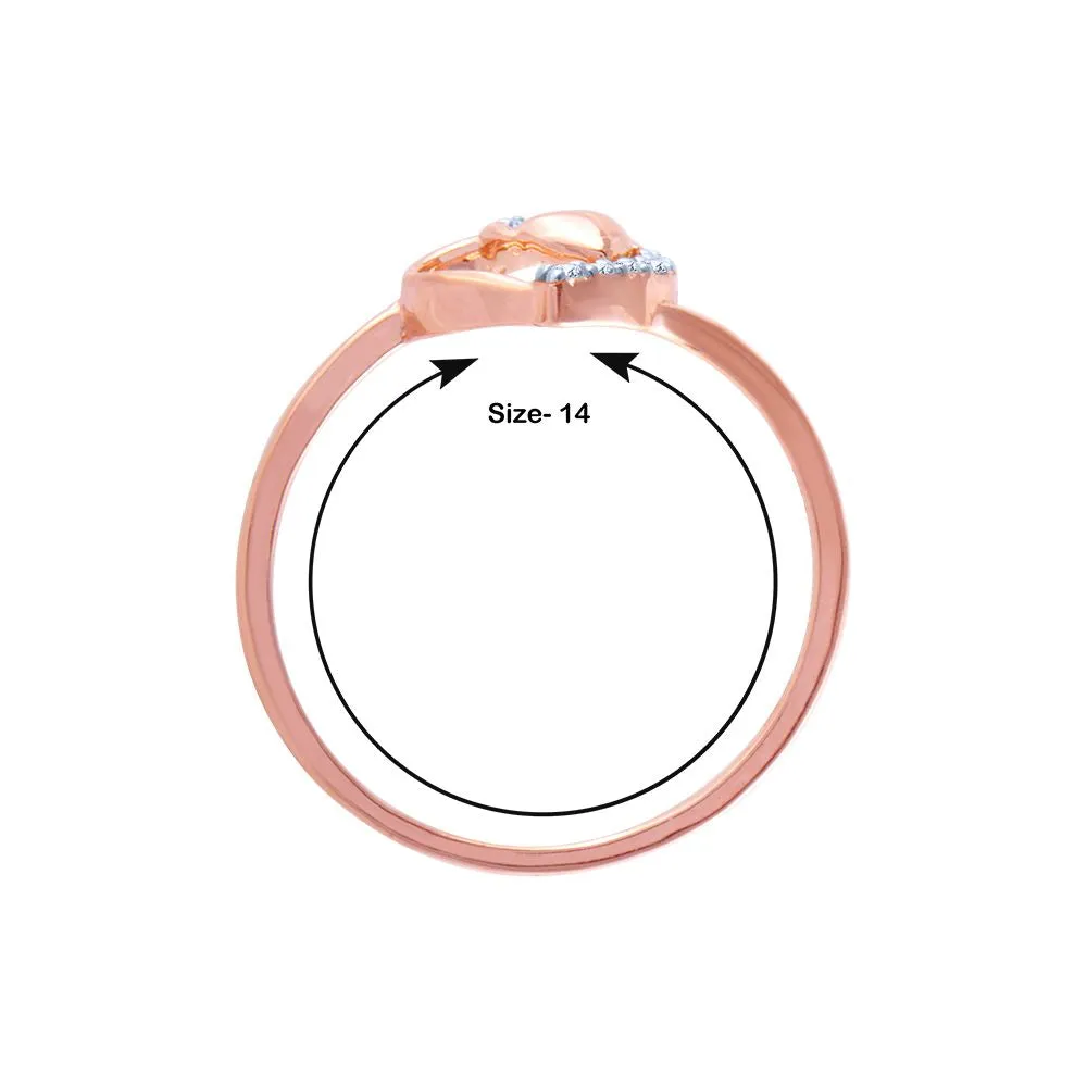 18k (750) Rose Gold And Diamond Ring For Women