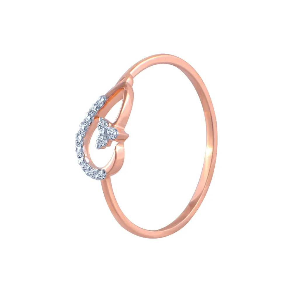18k (750) Rose Gold And Diamond Ring For Women