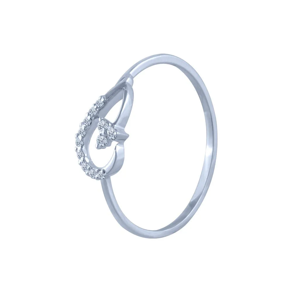 18k (750) White Gold And Diamond Ring For Women