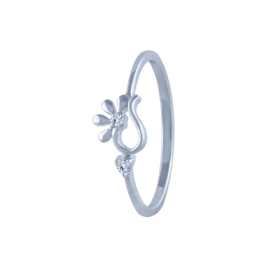 18k (750) White Gold And Diamond Ring For Women