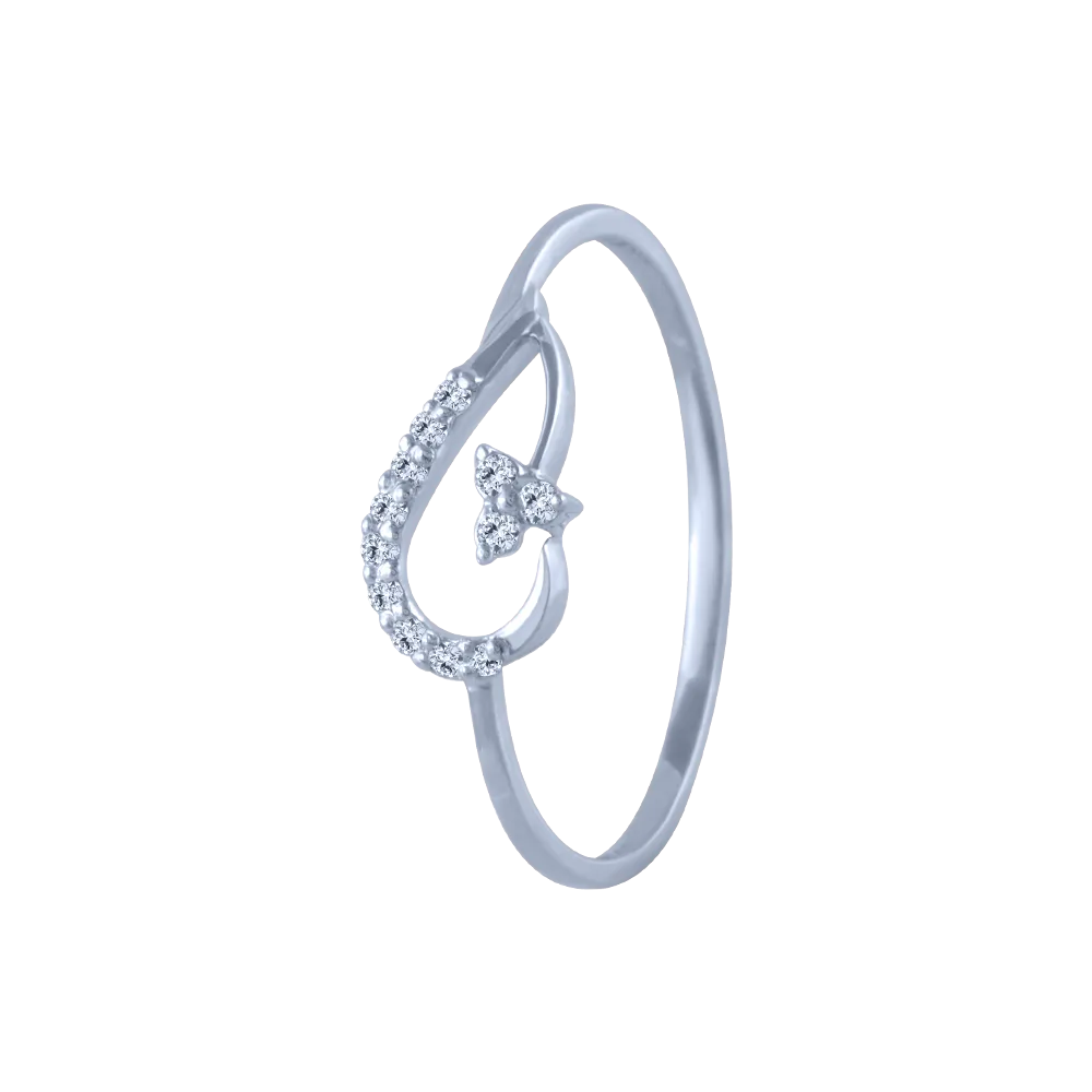 18k (750) White Gold And Diamond Ring For Women