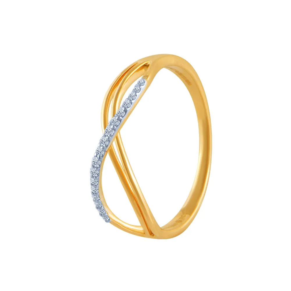18k (750) Yellow Gold And Diamond Ring For Women