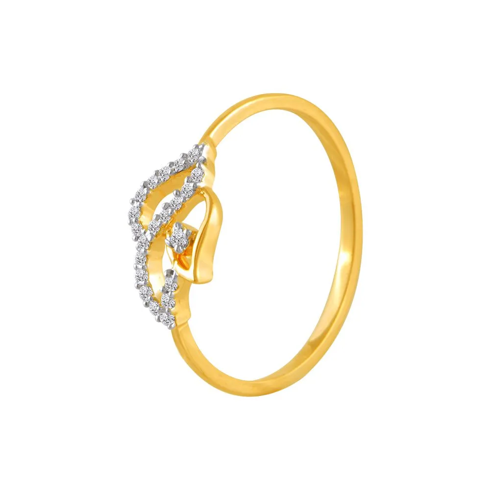 18k (750) Yellow Gold And Diamond Ring For Women