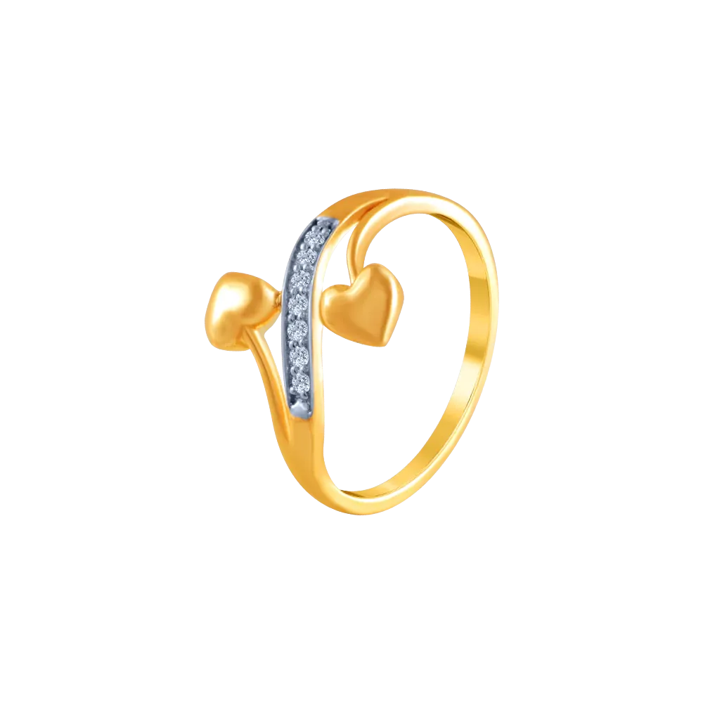 18k (750) Yellow Gold And Diamond Ring For Women