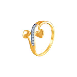 18k (750) Yellow Gold And Diamond Ring For Women