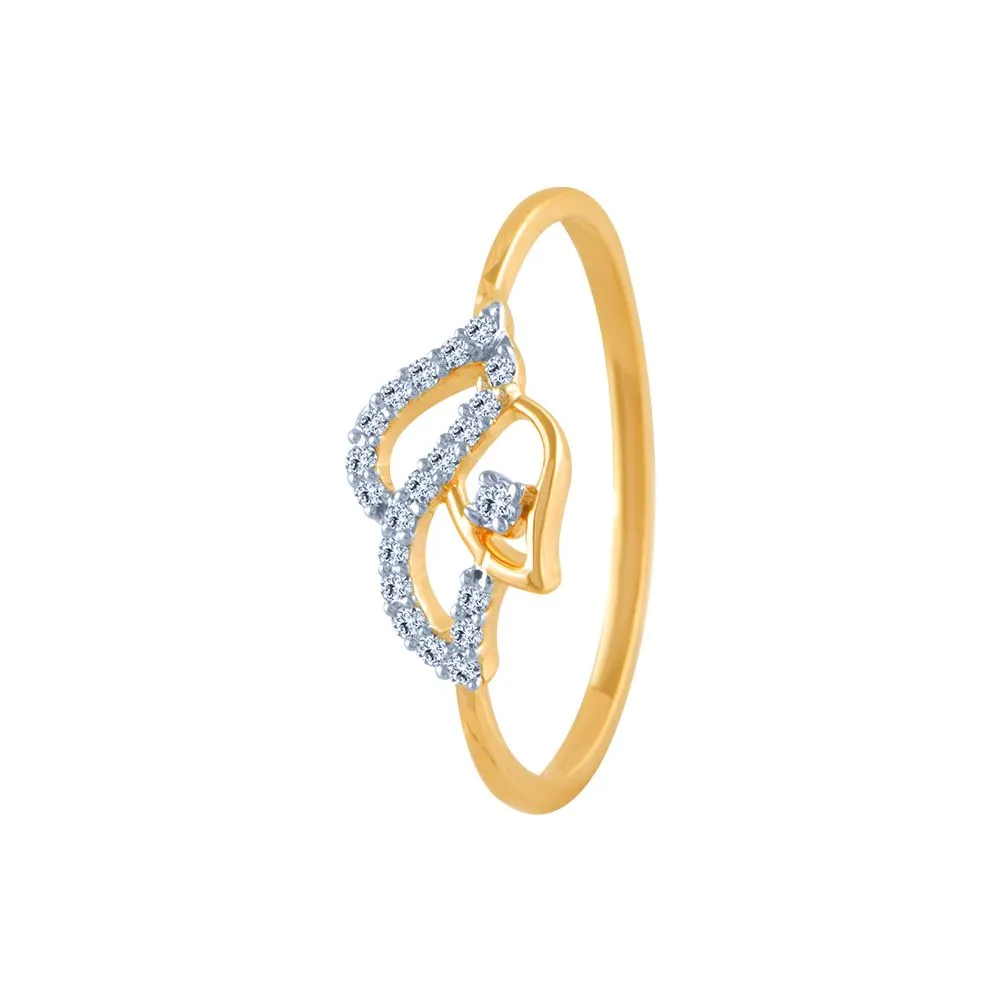 18k (750) Yellow Gold And Diamond Ring For Women