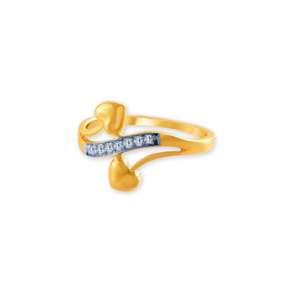18k (750) Yellow Gold And Diamond Ring For Women