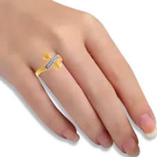 18k (750) Yellow Gold And Diamond Ring For Women