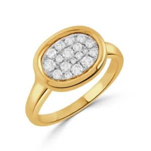 18k Gold Two-Tone Diamond Cluster Ring