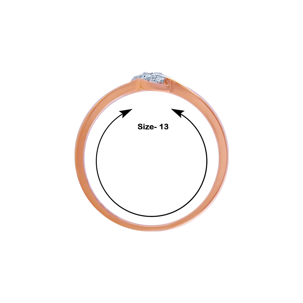 18KT (750) Rose Gold And Diamond Ring For Women