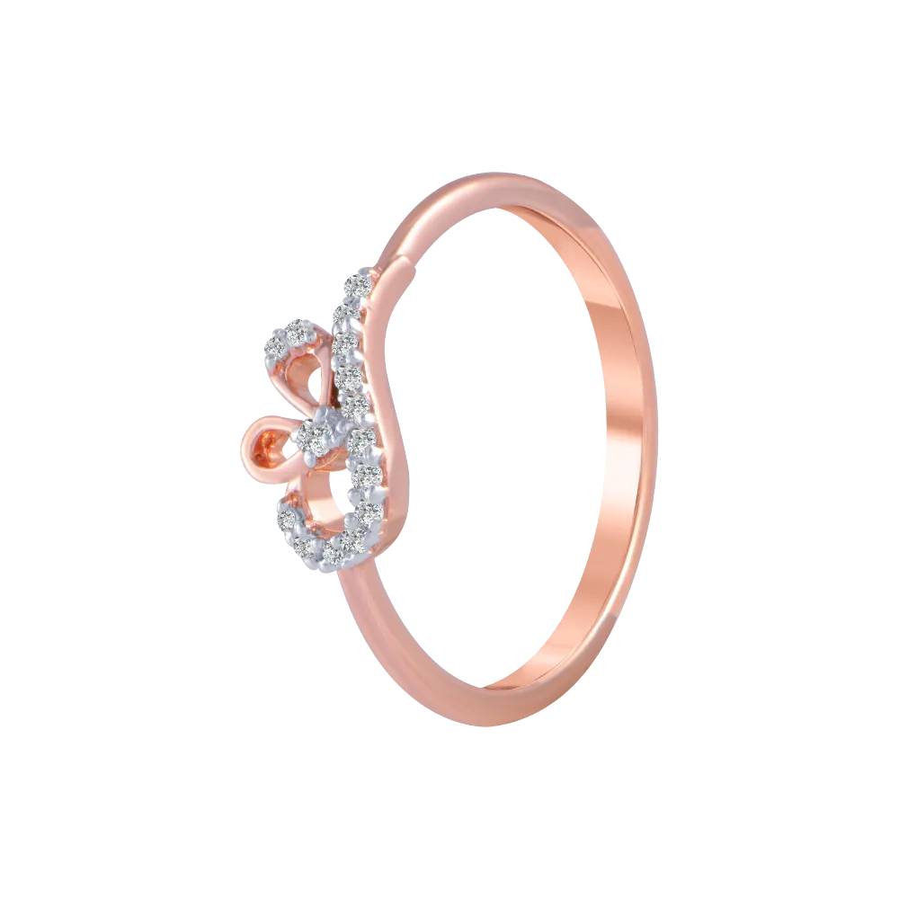 18KT (750) Rose Gold And Diamond Ring For Women