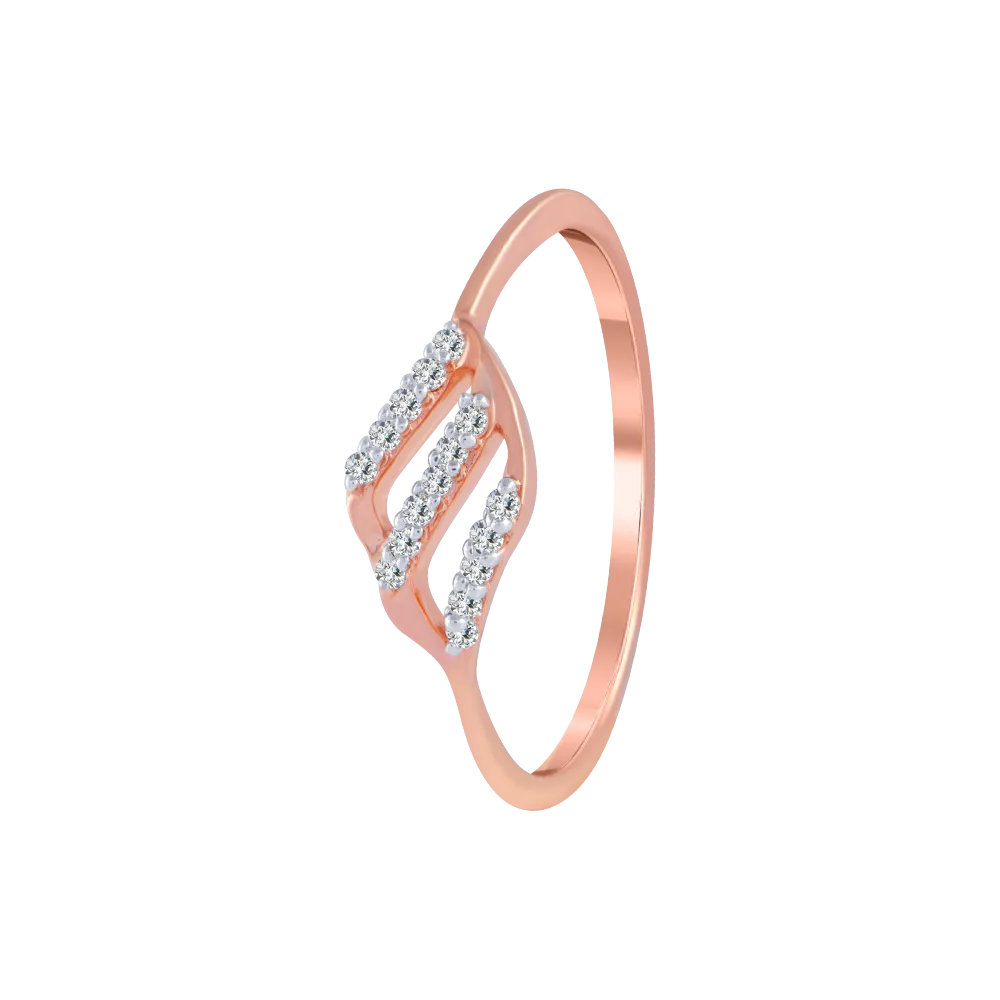 18KT (750) Rose Gold And Diamond Ring For Women