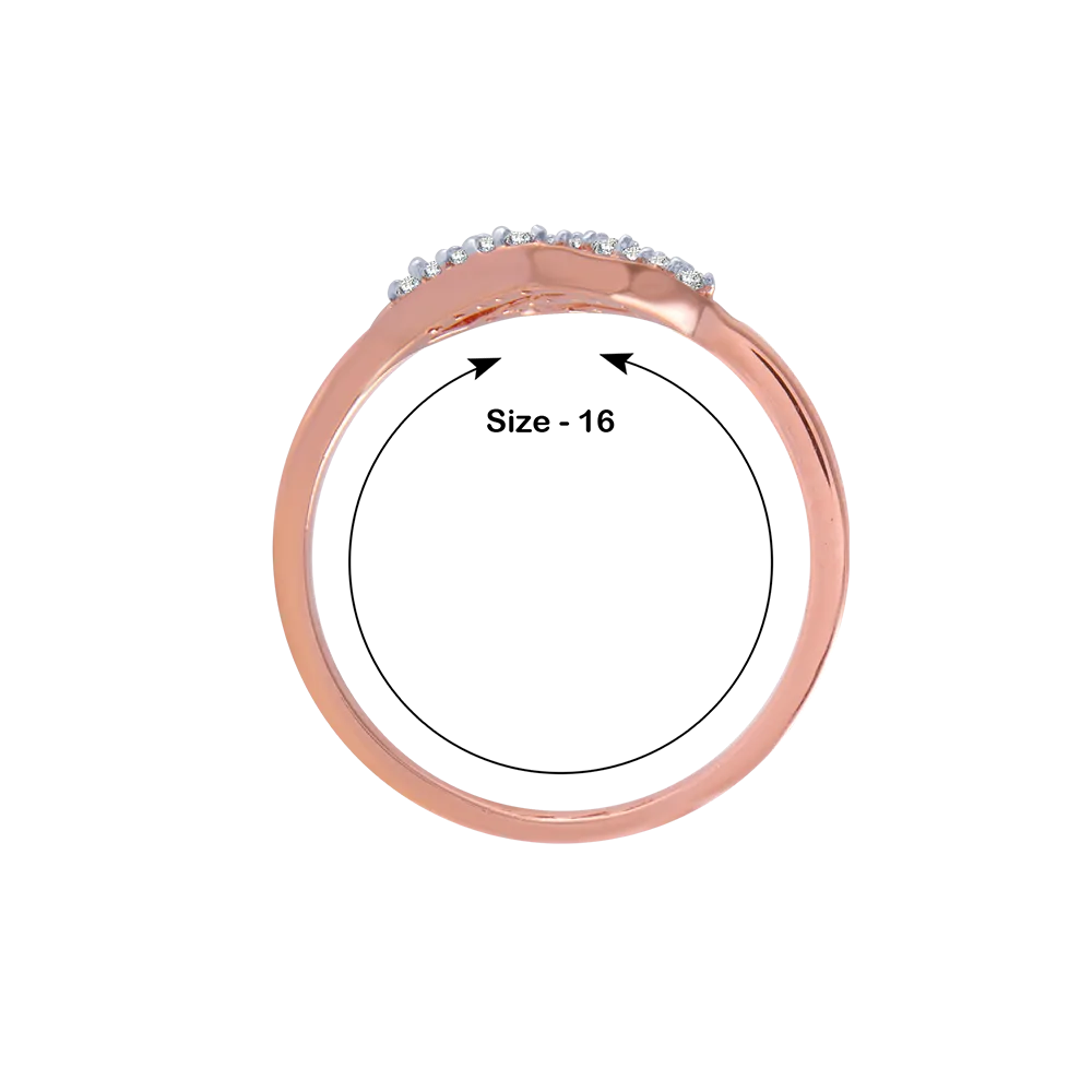18KT (750) Rose Gold And Diamond Ring For Women
