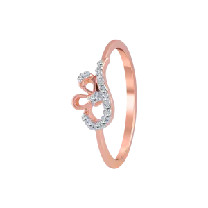 18KT (750) Rose Gold And Diamond Ring For Women