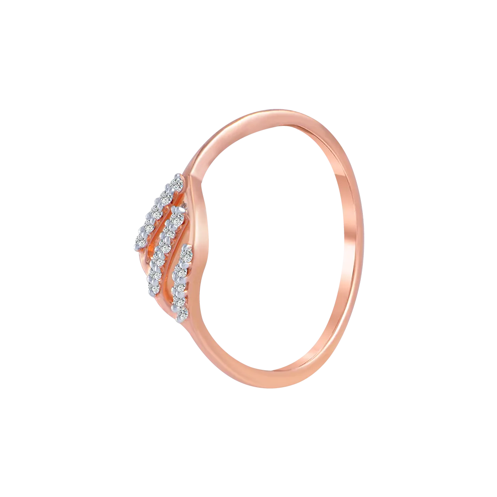 18KT (750) Rose Gold And Diamond Ring For Women