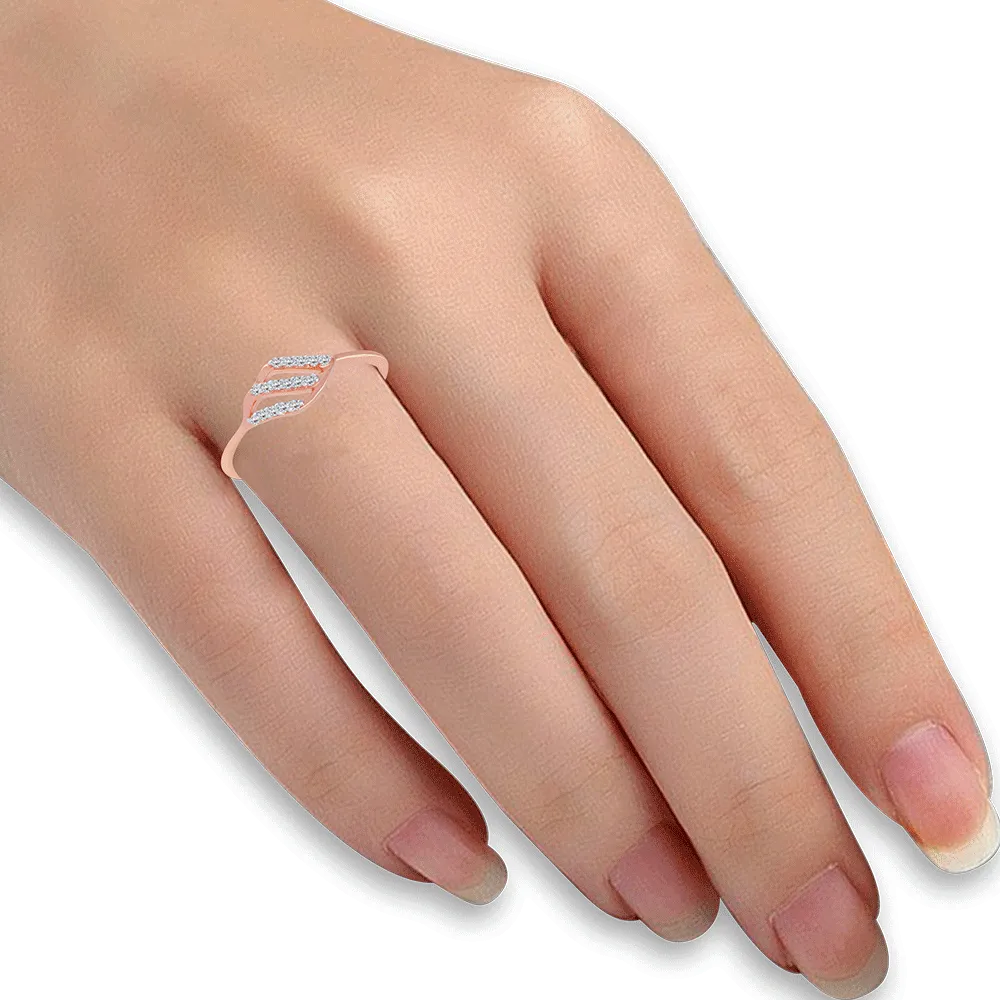 18KT (750) Rose Gold And Diamond Ring For Women