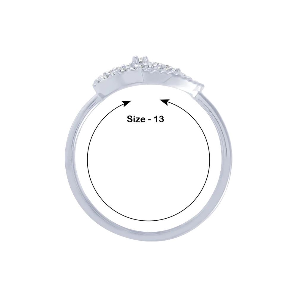 18KT (750) White Gold And Diamond Ring For Women