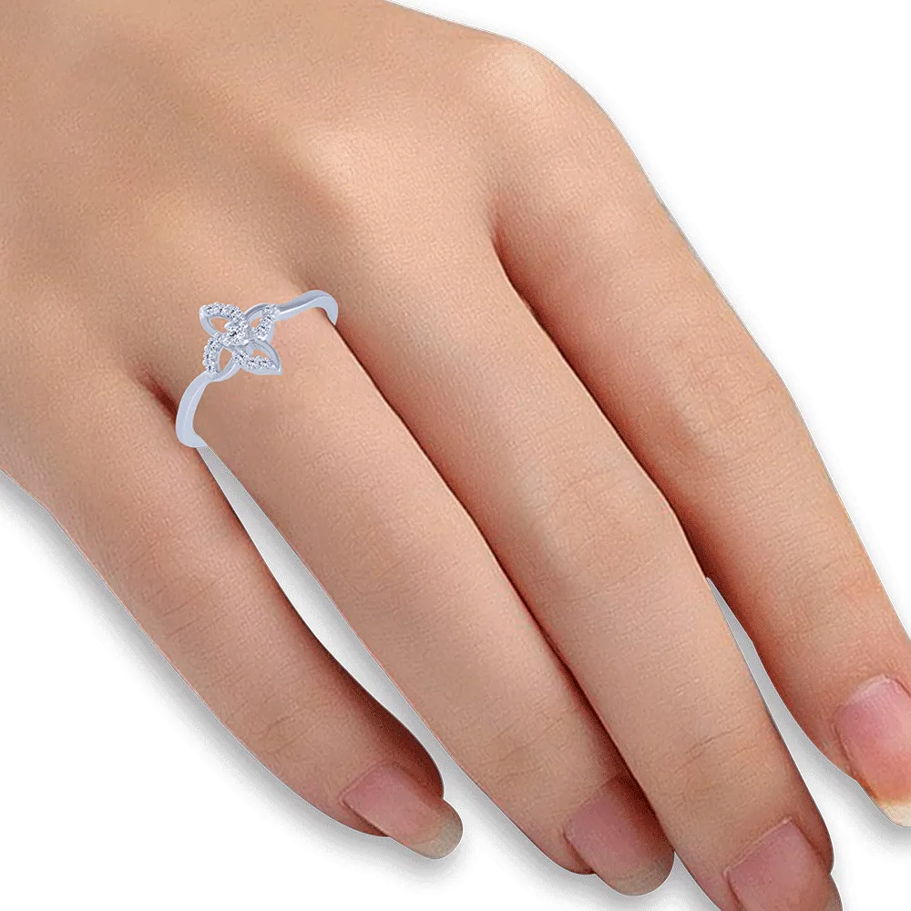 18KT (750) White Gold And Diamond Ring For Women