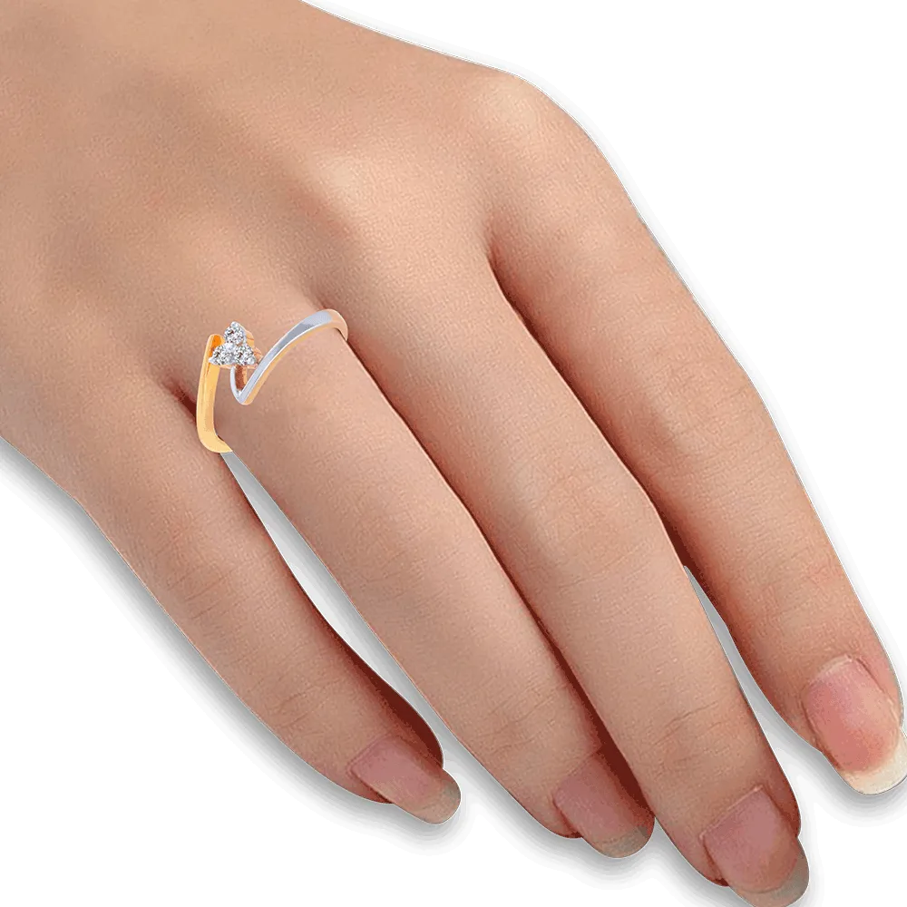 18KT (750) Yellow Gold And Diamond Ring For Women