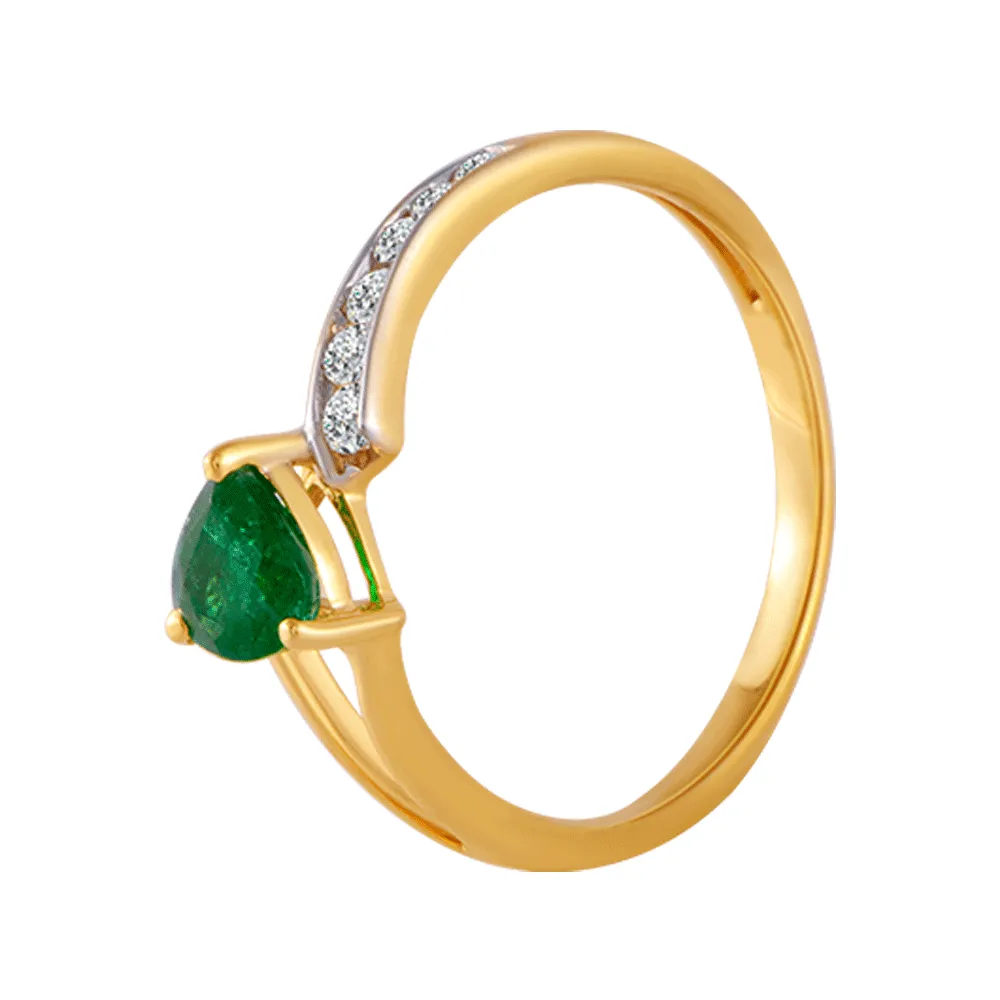 18KT (750) Yellow Gold And Diamond Ring For Women