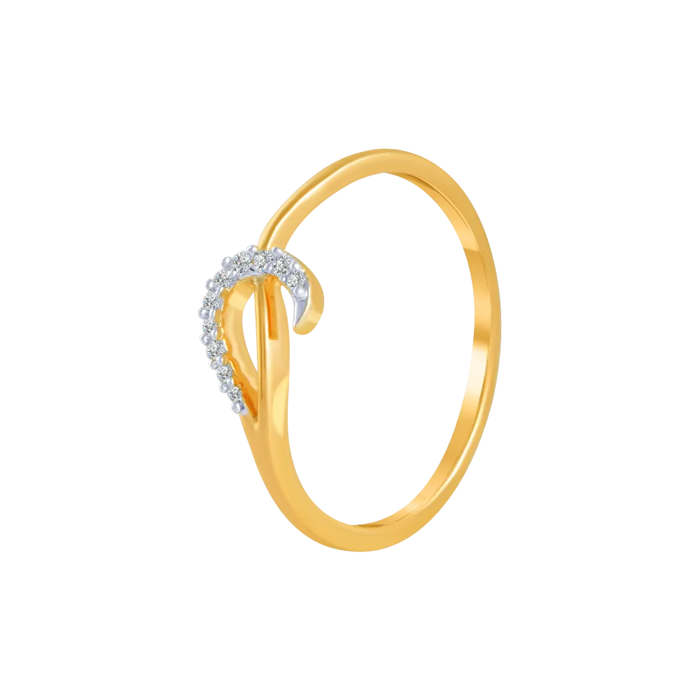 18KT (750) Yellow Gold And Diamond Ring For Women