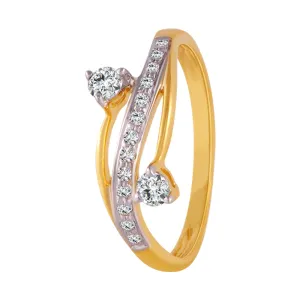 18KT (750) Yellow Gold And Diamond Ring For Women