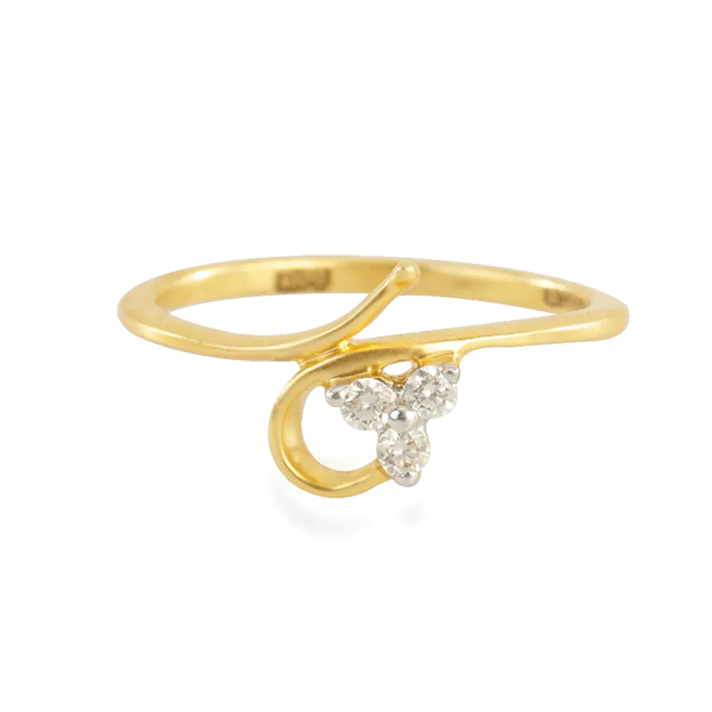 18KT (750) Yellow Gold And Diamond Ring For Women