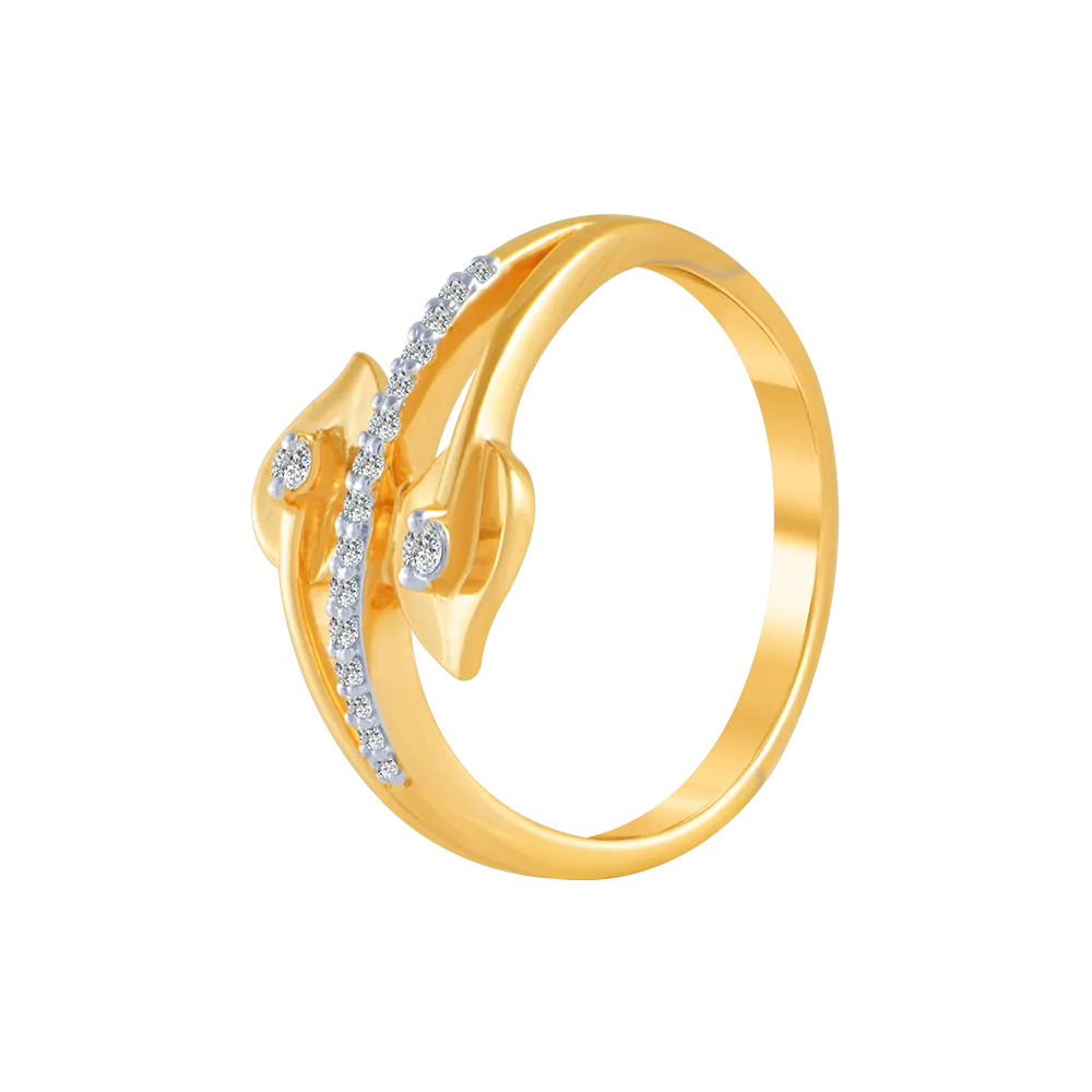 18KT (750) Yellow Gold And Diamond Ring For Women