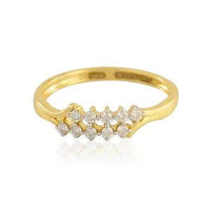18KT (750) Yellow Gold And Diamond Ring For Women