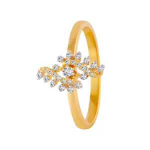 18KT (750) Yellow Gold And Diamond Ring For Women