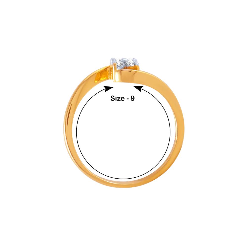 18KT (750) Yellow Gold And Diamond Ring For Women